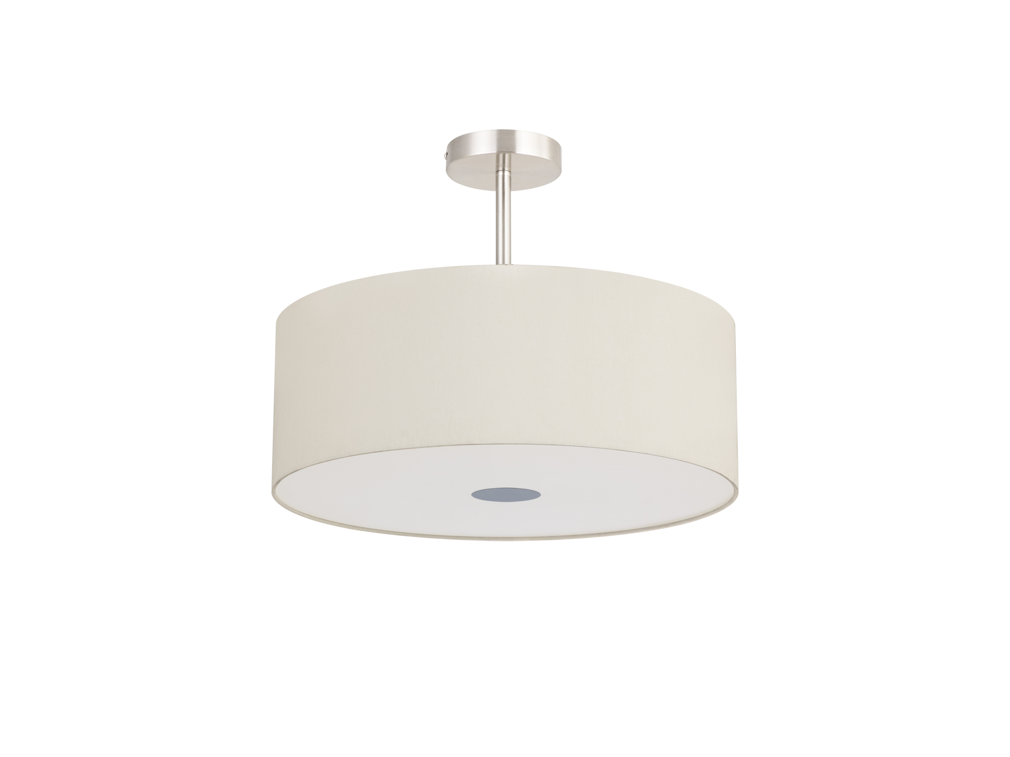 Baymont 50cm Semi Flush 3 Light Satin Nickel, Ivory Pearl, Frosted Diffuser DK0425  Deco Baymont SN IV